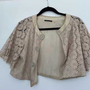Vintage Elie Tahari cream lace bolero